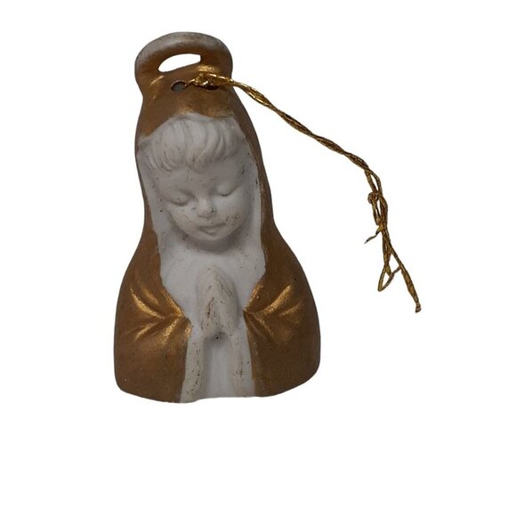 Vintage Christmas Ornament Ardalt Praying Ceramic Angel Bell Japan